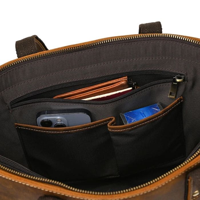Damen Laptoptasche - Leder Shopper (Nr. 1) - WALLTON™