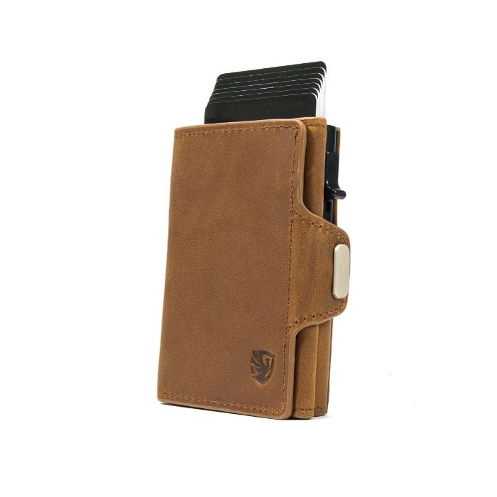 Kleiner Geldbeutel - Rindsleder Nr. 1 - Slide Wallet mit Münzfach - Echt Leder - WALLTON™