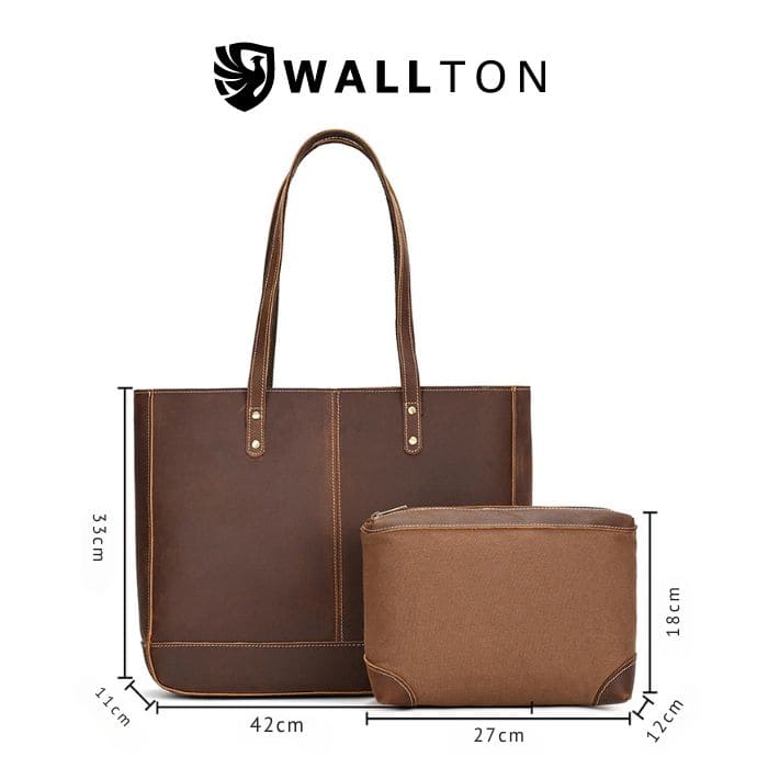 Damen Shopper - Leder Handtasche (Nr. 2) - WALLTON™