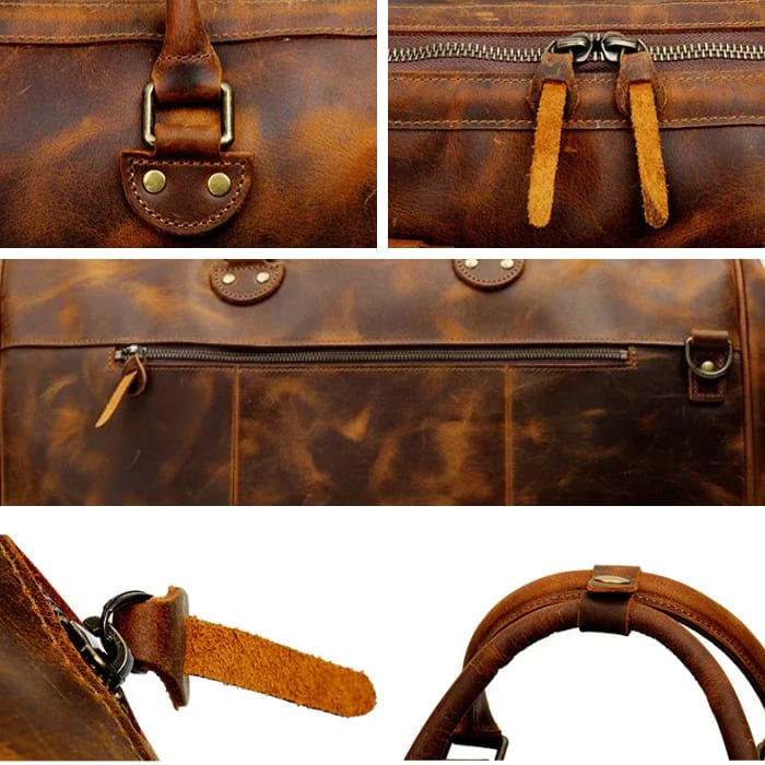 Reisetasche aus vollnarbigem Leder – Vintage Stil & Robust | WALLTON™