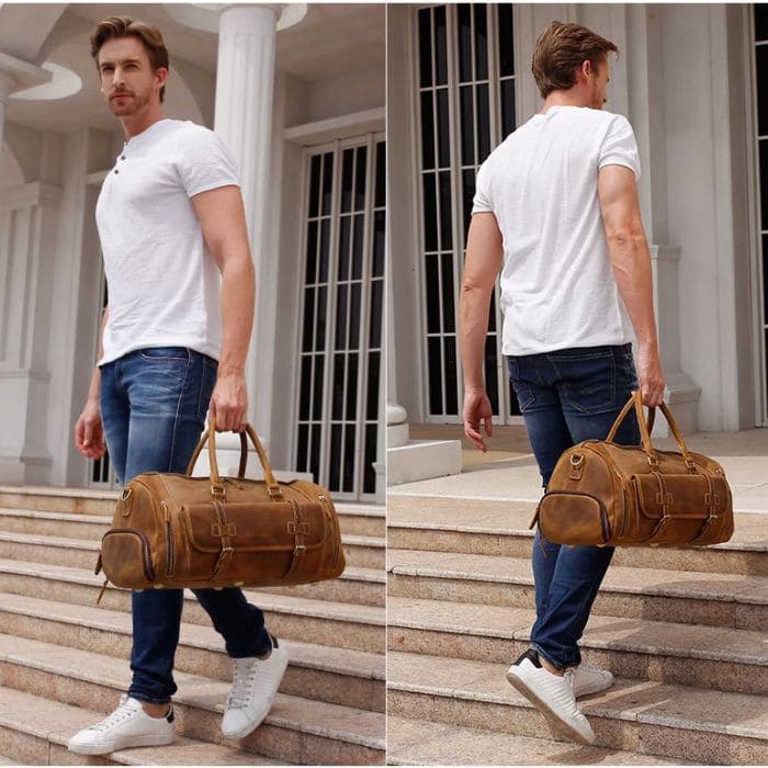 Weekender mit schuhfach -  Leder Reisetasche - WALLTON™