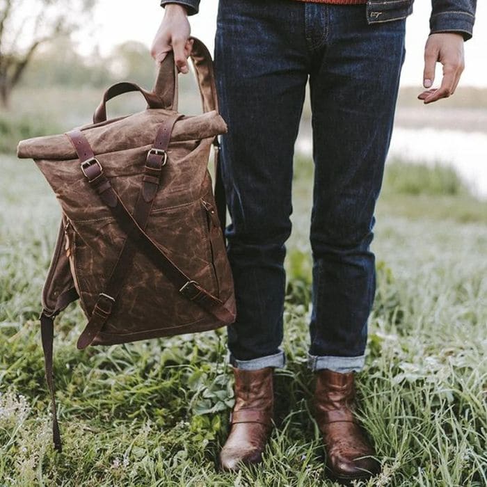 Anti Diebstahl Rucksack - Canvas & Leder - WALLTON™