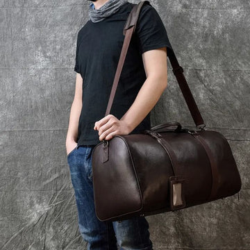 Reisetasche mit Schuhfach 55cm - Premium Leder