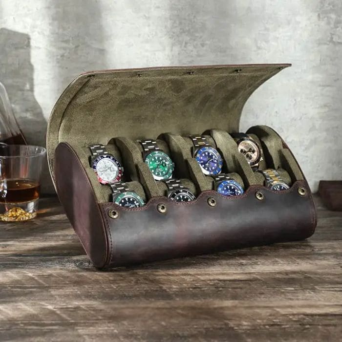 Watch box 1-8 made of premium leather "BERLIN"