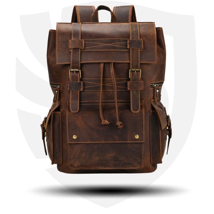 Travel Pioneer Lederrucksack - Braun - WALLTON™