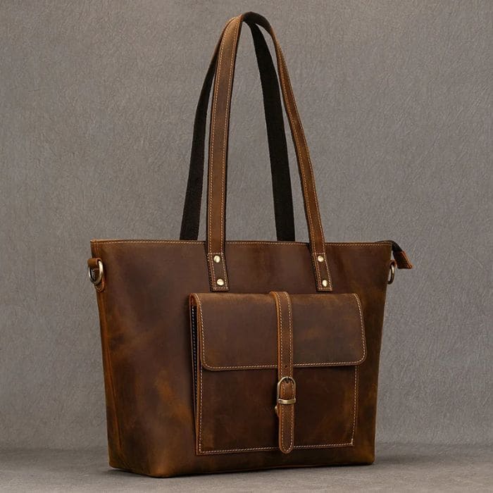 Damen Laptoptasche - Leder Shopper (Nr. 1) - WALLTON™