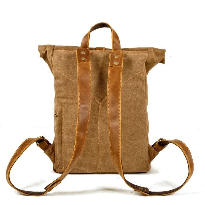 Rolltop Rucksack im Vintage Design  - Canvas & Leder - WALLTON™