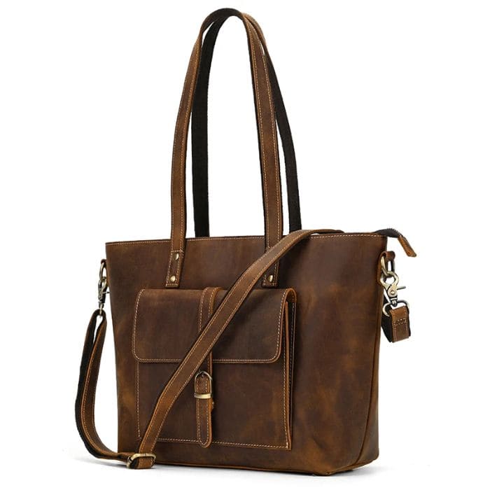 Damen Laptoptasche - Leder Shopper (Nr. 1) - WALLTON™