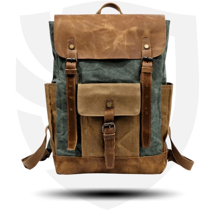 Canvas Rucksack - Canvas & Leder - WALLTON™