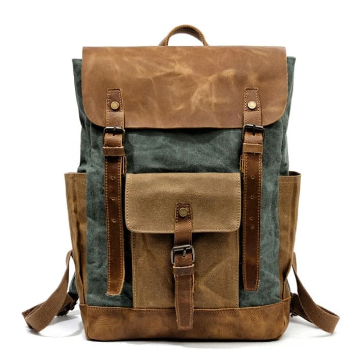 Canvas Rucksack - Canvas & Leder - WALLTON™