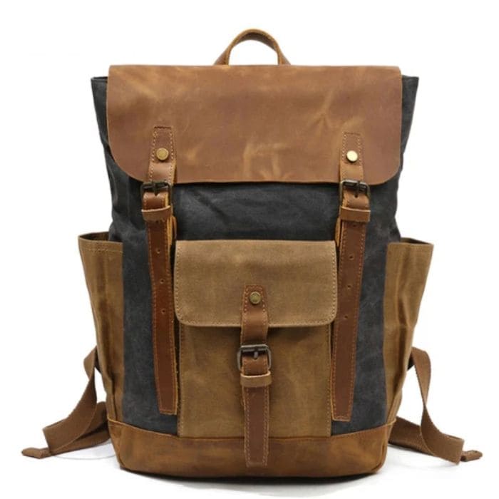 Canvas Rucksack - Canvas & Leder - WALLTON™