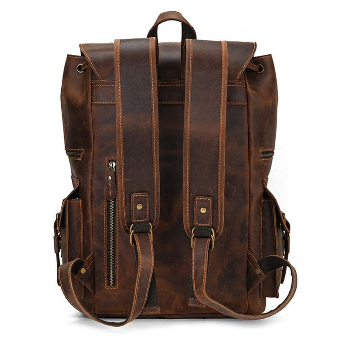 Travel Pioneer Lederrucksack - Braun - WALLTON™