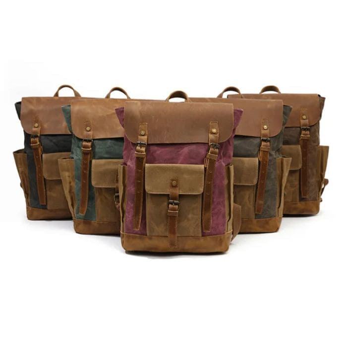 Canvas Rucksack - Canvas & Leder - WALLTON™