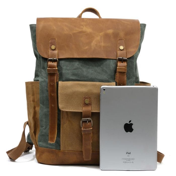 Canvas Rucksack - Canvas & Leder - WALLTON™