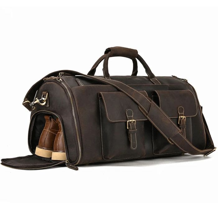 Leder Weekender mit Schuhfach - Anzugtasche - WALLTON™