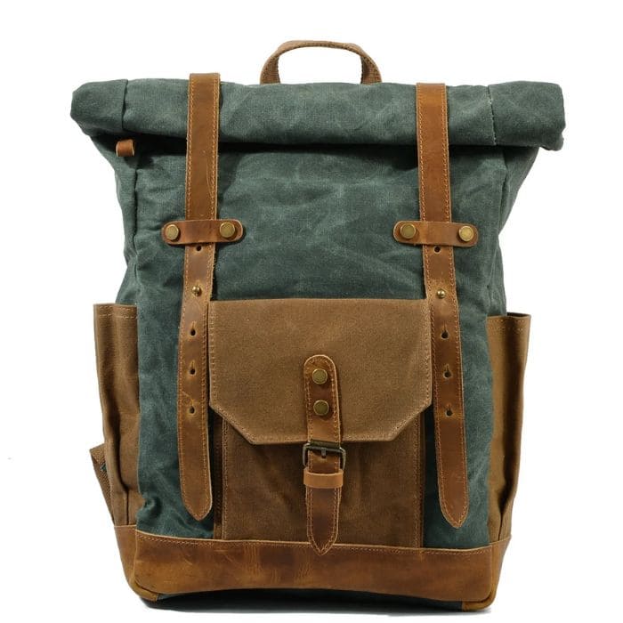 Rucksack Rolltop - Canvas Leder - WALLTON™