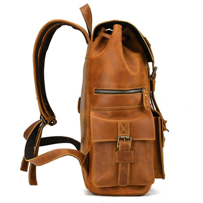 Travel Pioneer Lederrucksack - Hellbraun - WALLTON™