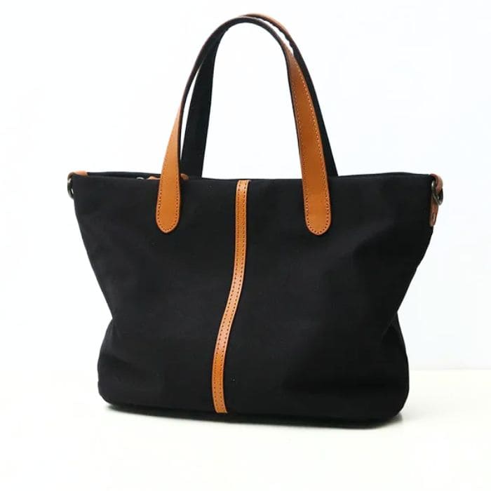 Damen Schultertasche - Canvas & Leder Shopper - WALLTON™