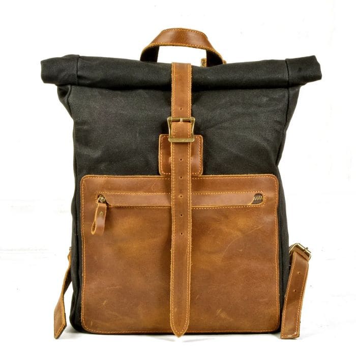 Rolltop Rucksack im Vintage Design  - Canvas & Leder - WALLTON™