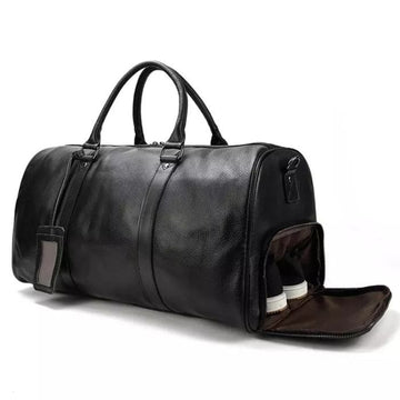 Leder Reisetasche mit Premium Schuhfach in 55cm
