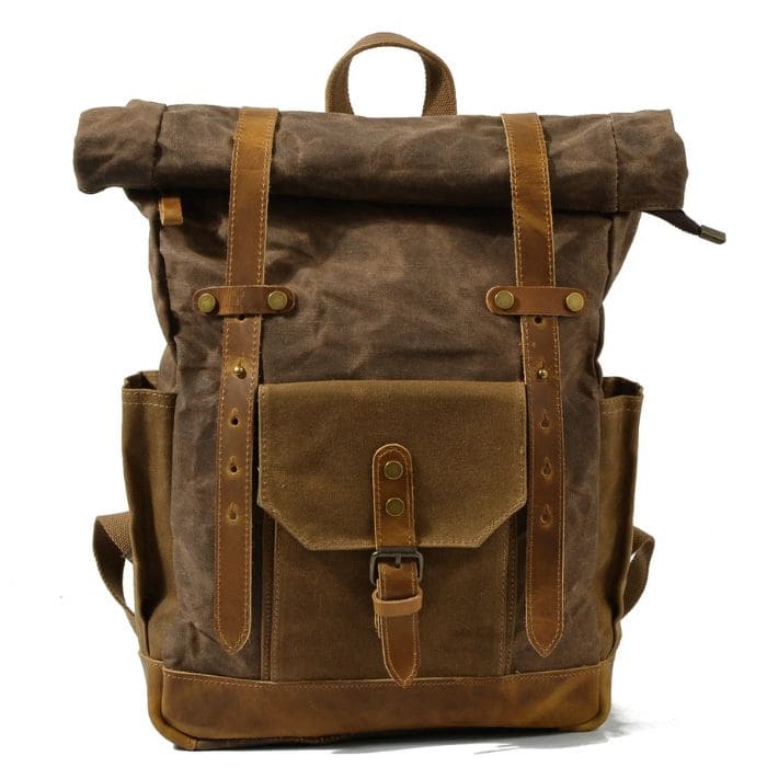 Rucksack Rolltop - Canvas Leder - WALLTON™