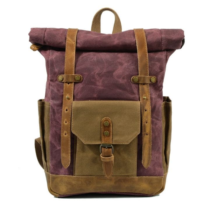 Rucksack Rolltop - Canvas Leder - WALLTON™