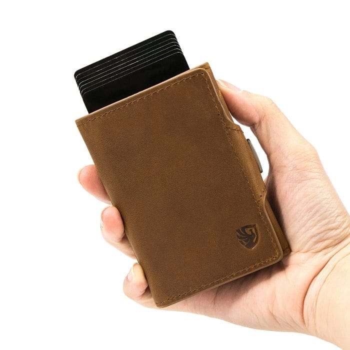 Kleiner Geldbeutel - Rindsleder Nr. 1 - Slide Wallet mit Münzfach - Echt Leder - WALLTON™