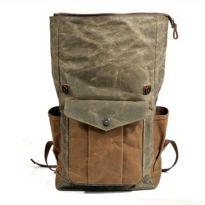 Roll-Top Rucksack im Vintage-Design - Canvas & Leder - WALLTON™