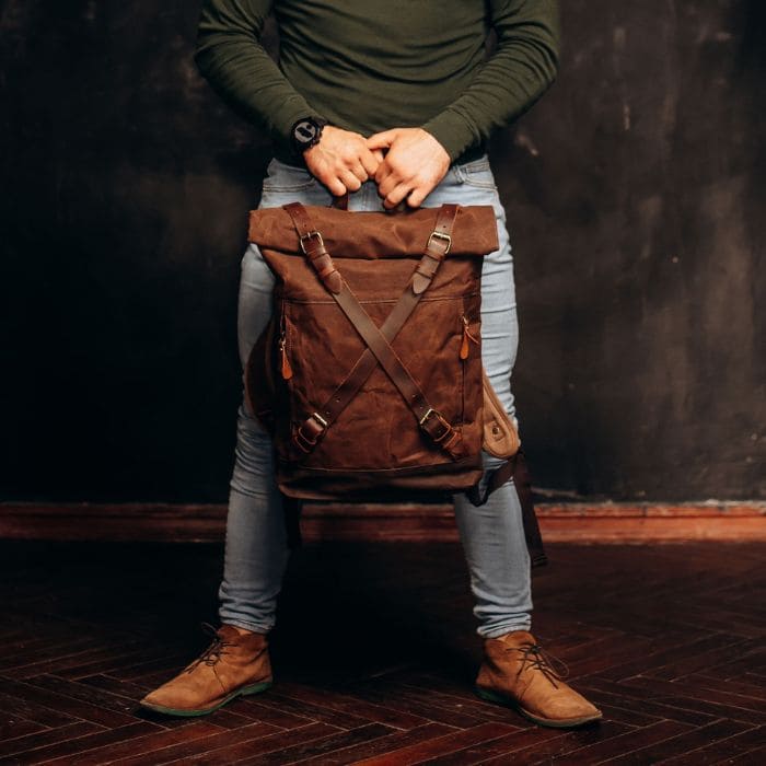 Anti Diebstahl Rucksack - Canvas & Leder WALLTON