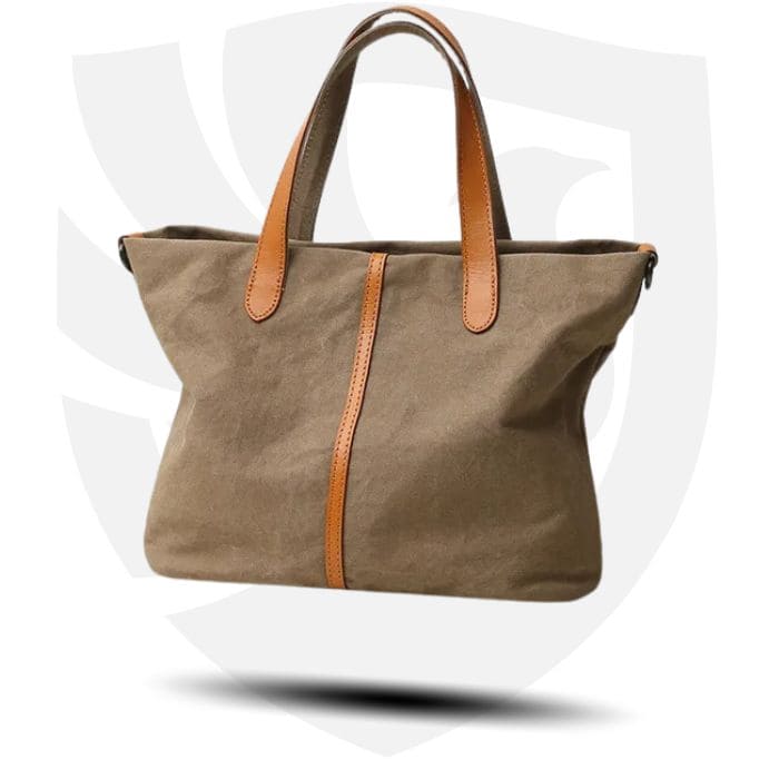 Damen Schultertasche - Canvas & Leder Shopper - WALLTON™