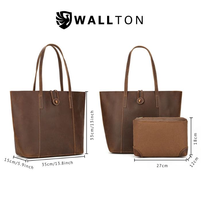 Damen shopper - Leder Handtasche (Nr. 1) - WALLTON™