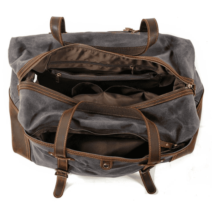 Große Reisetasche aus Canvas & Leder – | WALLTON™ reisetasche