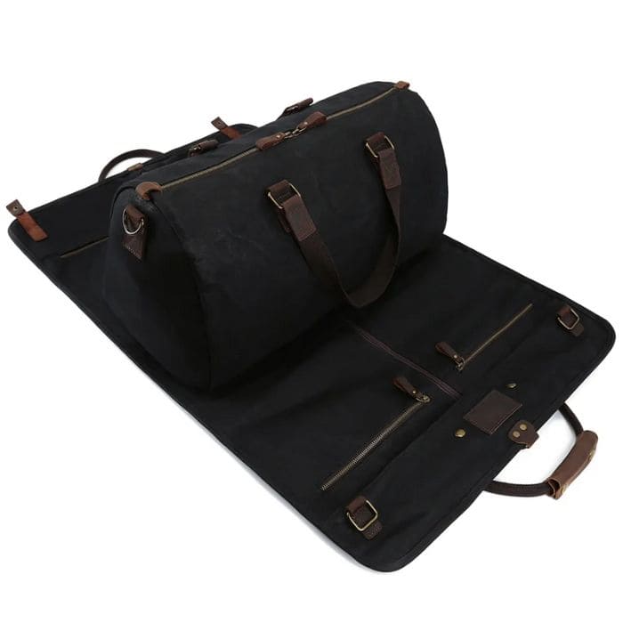 Kleidersack mit Reisetasche (No1) - Canvas & Leder