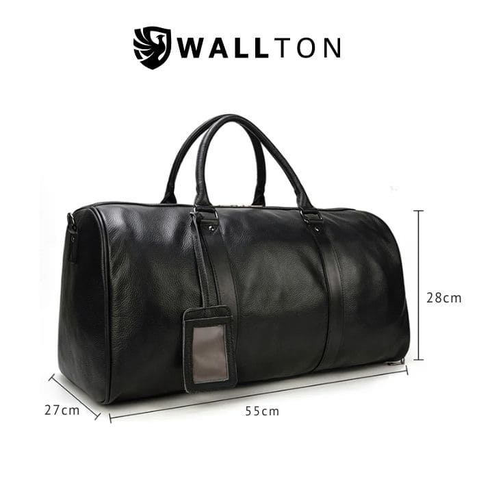 Reisetasche mit Schuhfach 55cm - Premium Leder - WALLTON™