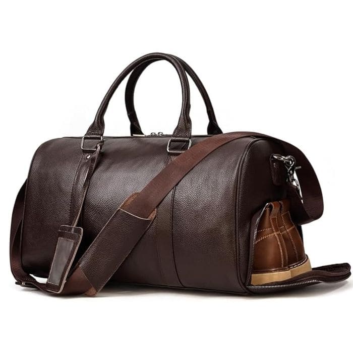 Reisetasche mit Schuhfach 55cm - Premium Leder - WALLTON™