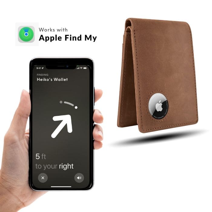 Retro AirTag Wallet - Echtleder