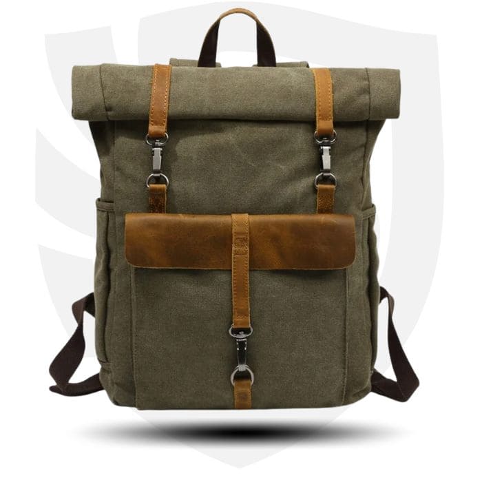 Rolltop Rucksack im Vintage - Canvas & Leder - WALLTON™