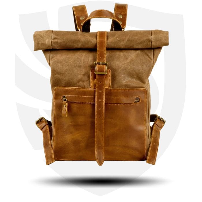 Rolltop Rucksack im Vintage Design  - Canvas & Leder - WALLTON™