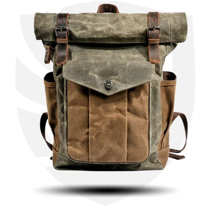 Roll-Top Rucksack im Vintage-Design - Canvas & Leder - WALLTON™