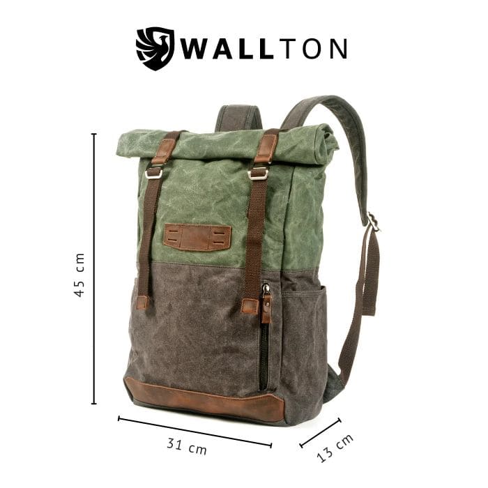 Rolltop Rucksack aus Canvas "ZÜRICH - WALLTON™