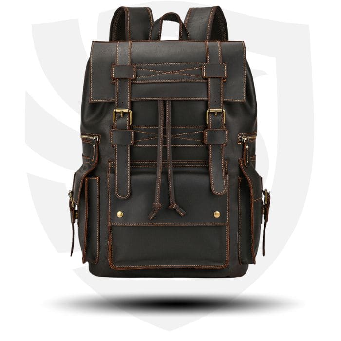 Travel Pioneer Lederrucksack - Dunkelbraun - WALLTON™