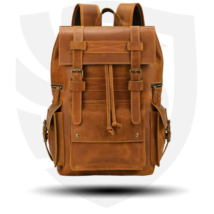 Travel Pioneer Lederrucksack - Hellbraun - WALLTON™