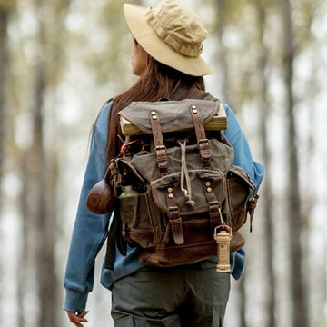 Vintage Backpack in mountaineering design Canvas WALLTON